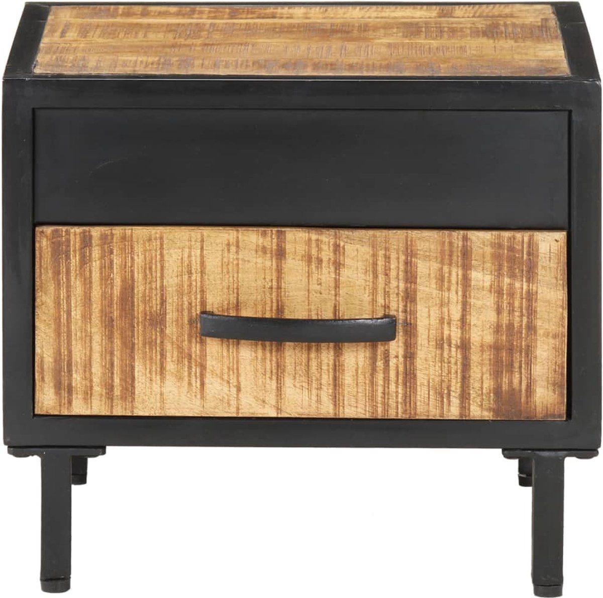 vidaXL Nachtkastje 40x40x35 cm ruw mangohout - Bruin