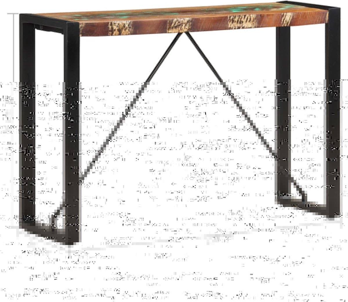 vidaXL Wandtafel 110x35x76 cm massief gerecycled hout - Bruin