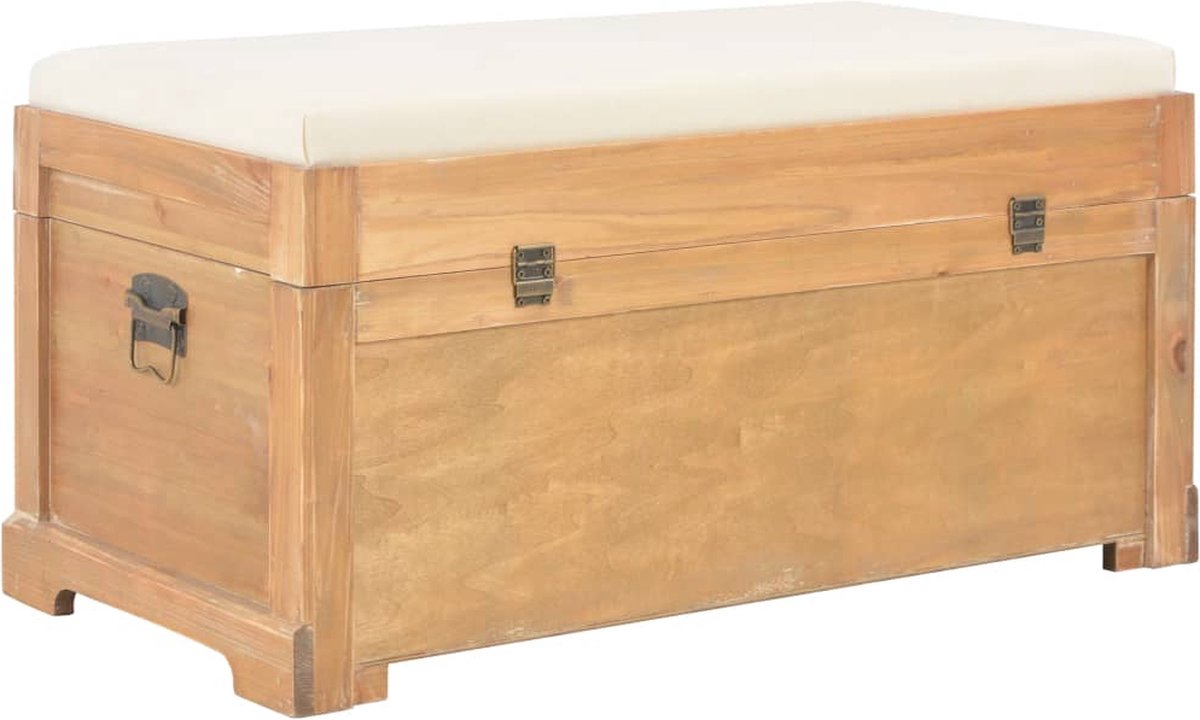 vidaXL Opslagkist met kussen 80x40x40 cm MDF - Bruin
