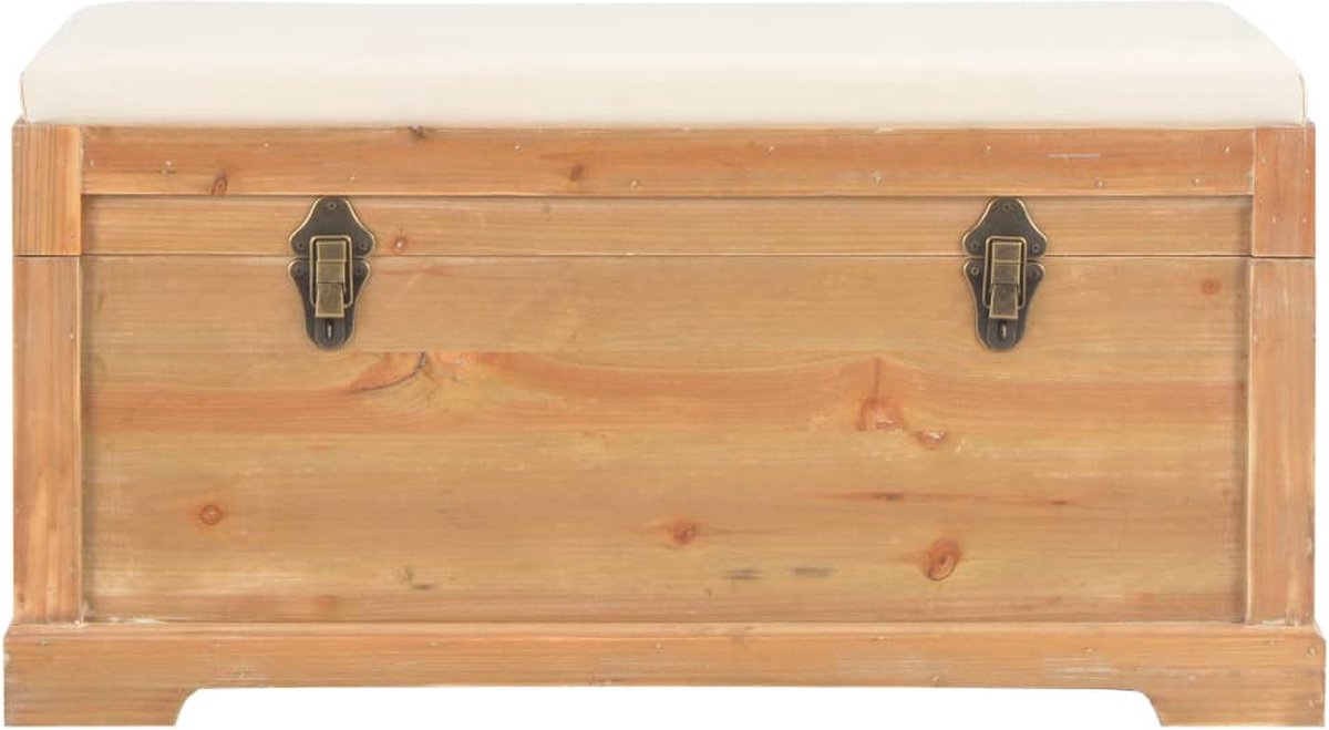 vidaXL Opslagkist met kussen 80x40x40 cm MDF - Bruin