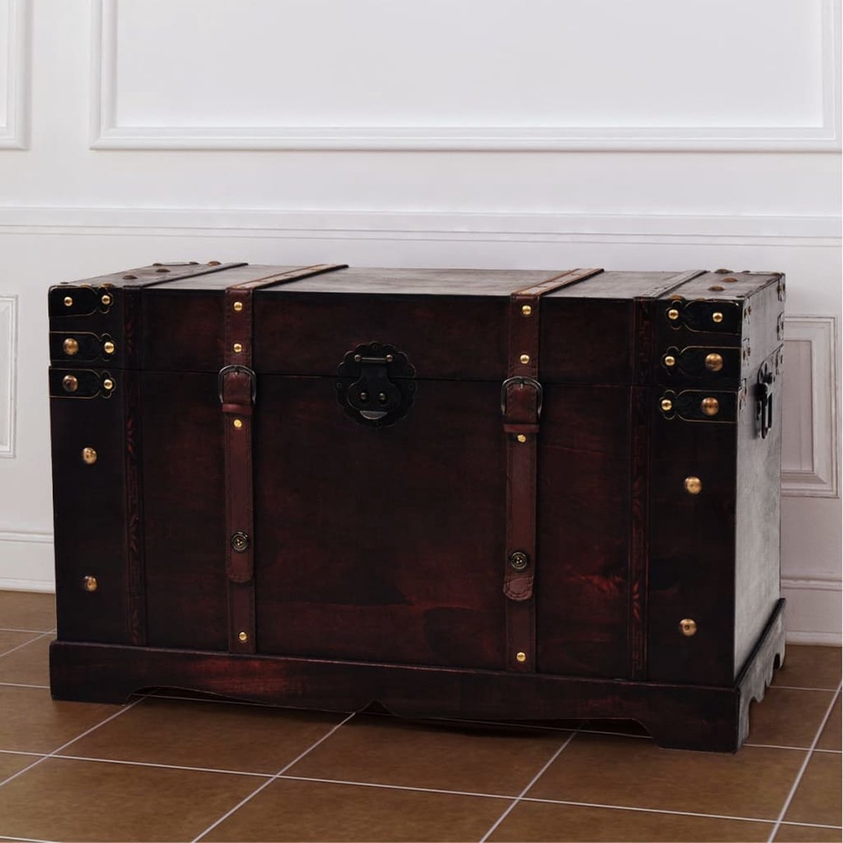 vidaXL Schatkist vintage stijl 66x38x40 cm hout - Bruin