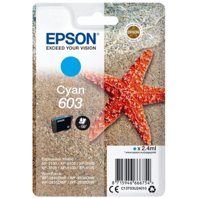 Epson Epson 603 Inktcartridge cyaan 130 pagina's (T03U2) T03U2 Replace: N/A