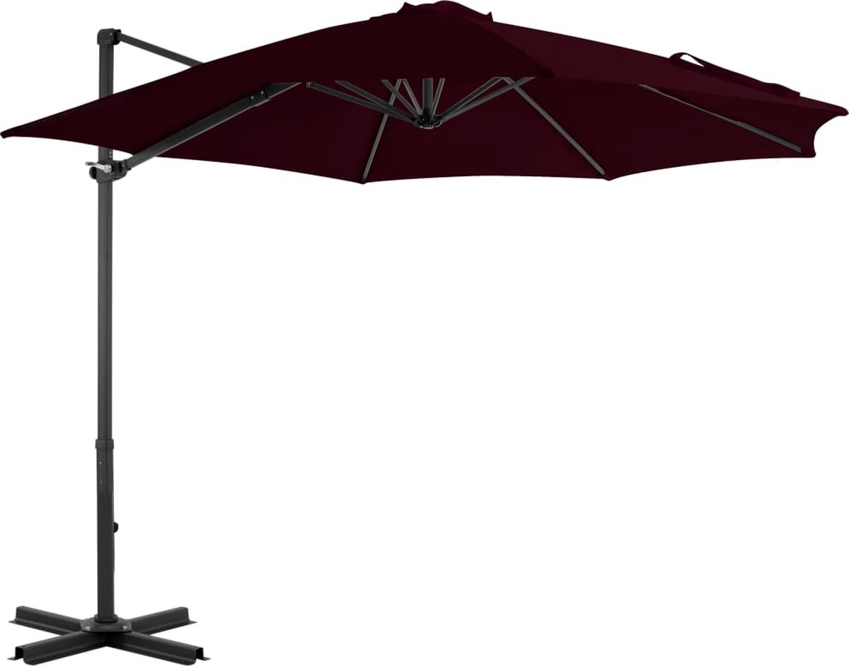 vidaXL Zweefparasol met aluminium paal 300 cm - Rojo