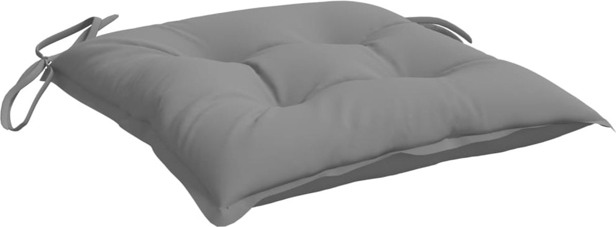 vidaXL Stoelkussens 4 st 50x50x7 cm stof - Grijs
