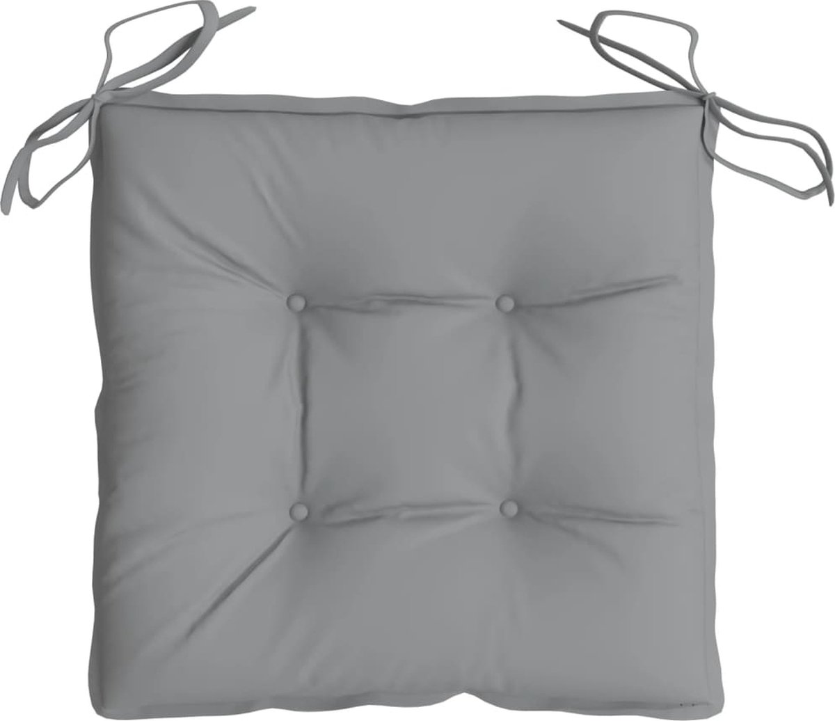 vidaXL Stoelkussens 4 st 40x40x7 cm stof - Grijs