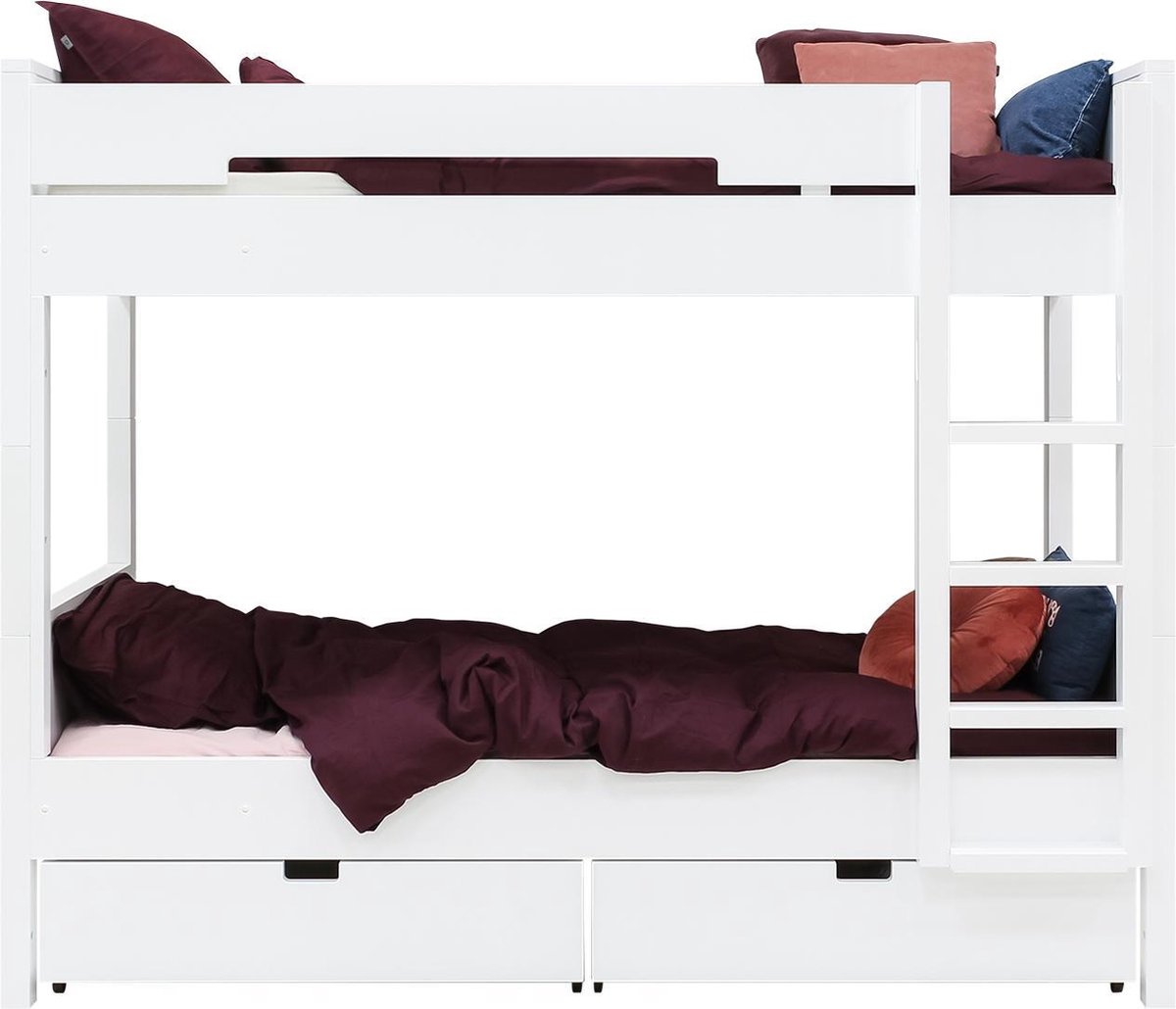 Bopita Combiflex stapelbed 90x200 met rechte trap - Wit