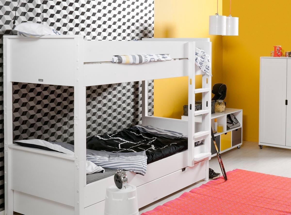 Bopita Combiflex stapelbed 90x200 met rechte trap - Wit