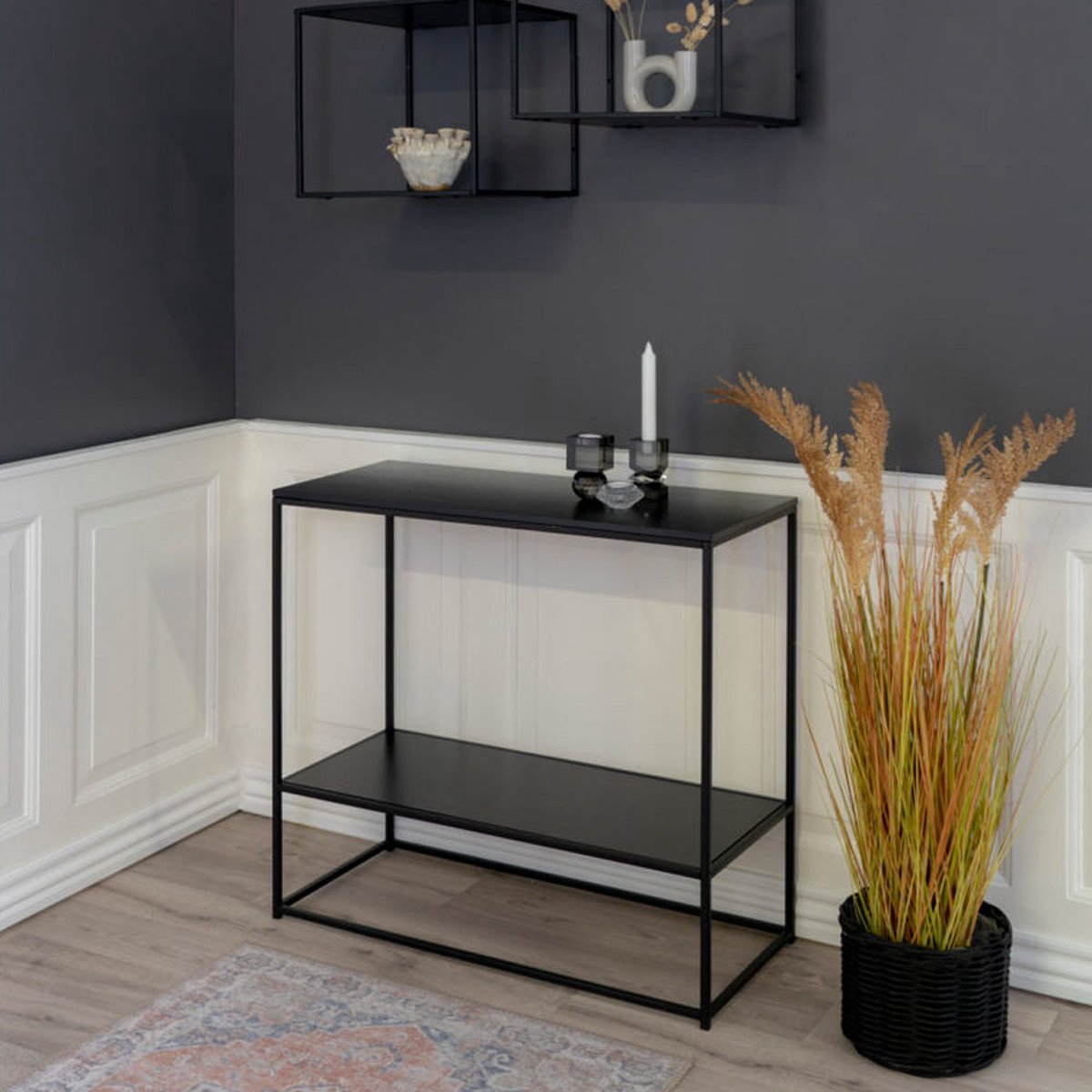 Artichok Karen industriële sidetable Metaal L80 x B36 x H80 cm - Zwart