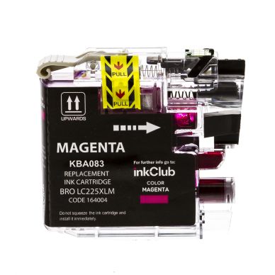 inkClub Inktcartridge, vervangt Brother LC225XL M, magenta, 1.200 pagina's KBA083 Replace: LC225XLM