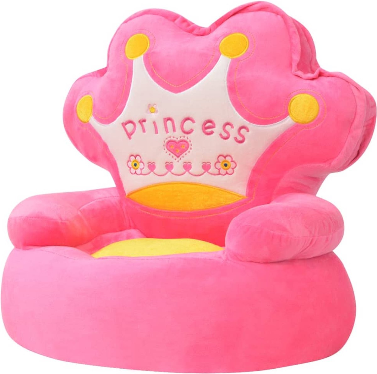 vidaXL Kinderstoel prinses pluche - Roze