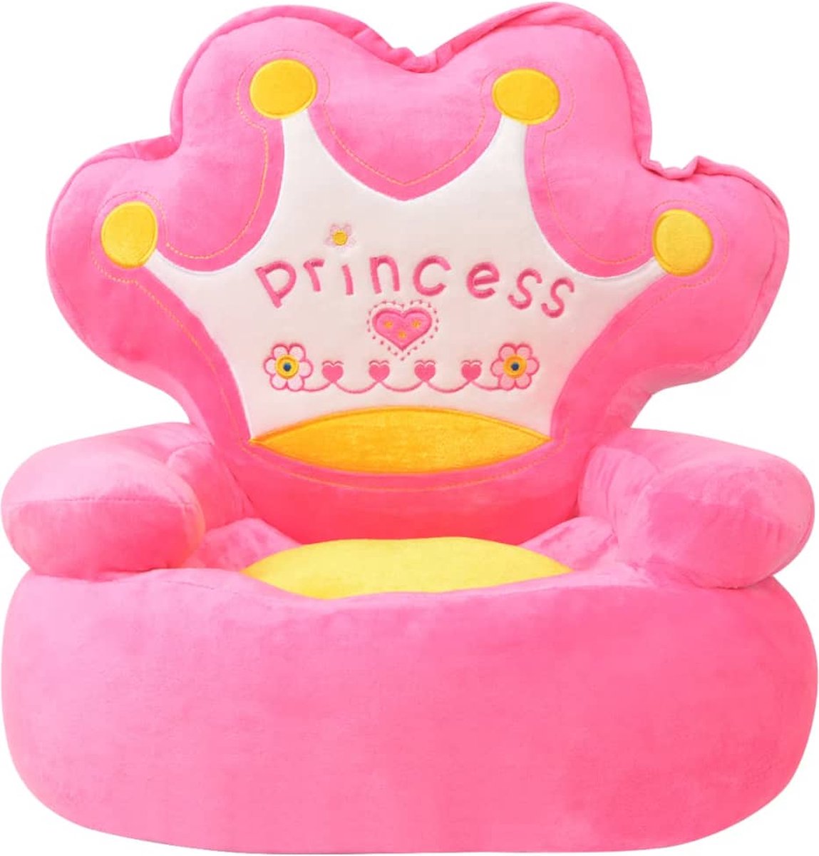 vidaXL Kinderstoel prinses pluche - Roze