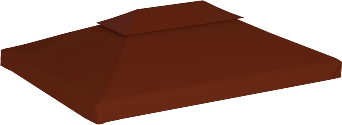 vidaXL Prieeldak 2-laags 310 g/m² 4x3 m terracottakleurig - Bruin
