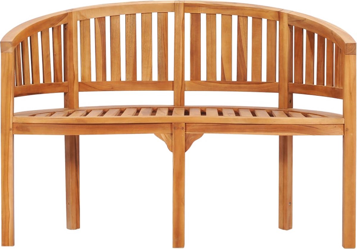 vidaXL Bananenbank 120 cm massief teakhout - Bruin