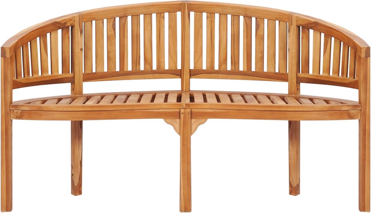 vidaXL Bananenbank 120 cm massief teakhout - Bruin