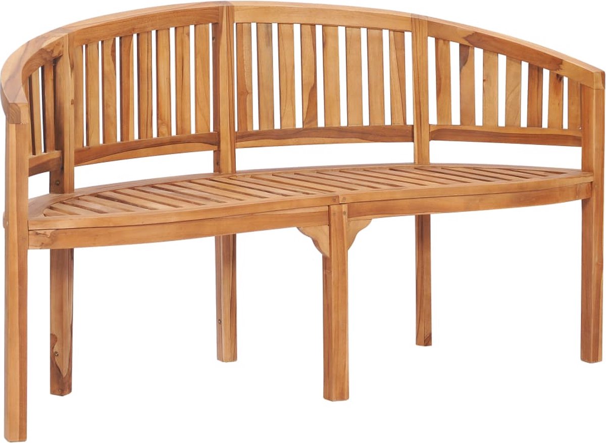 vidaXL Bananenbank 120 cm massief teakhout - Bruin