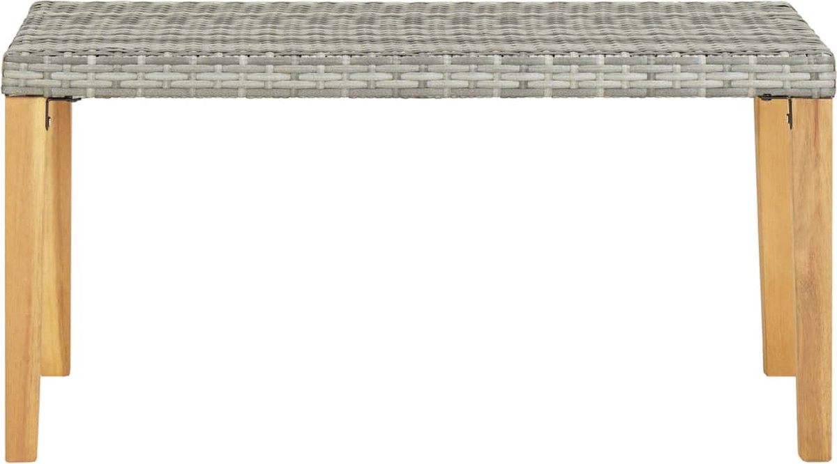 vidaXL Tuinbank 120 cm poly rattan en massief acaciahout - Grijs