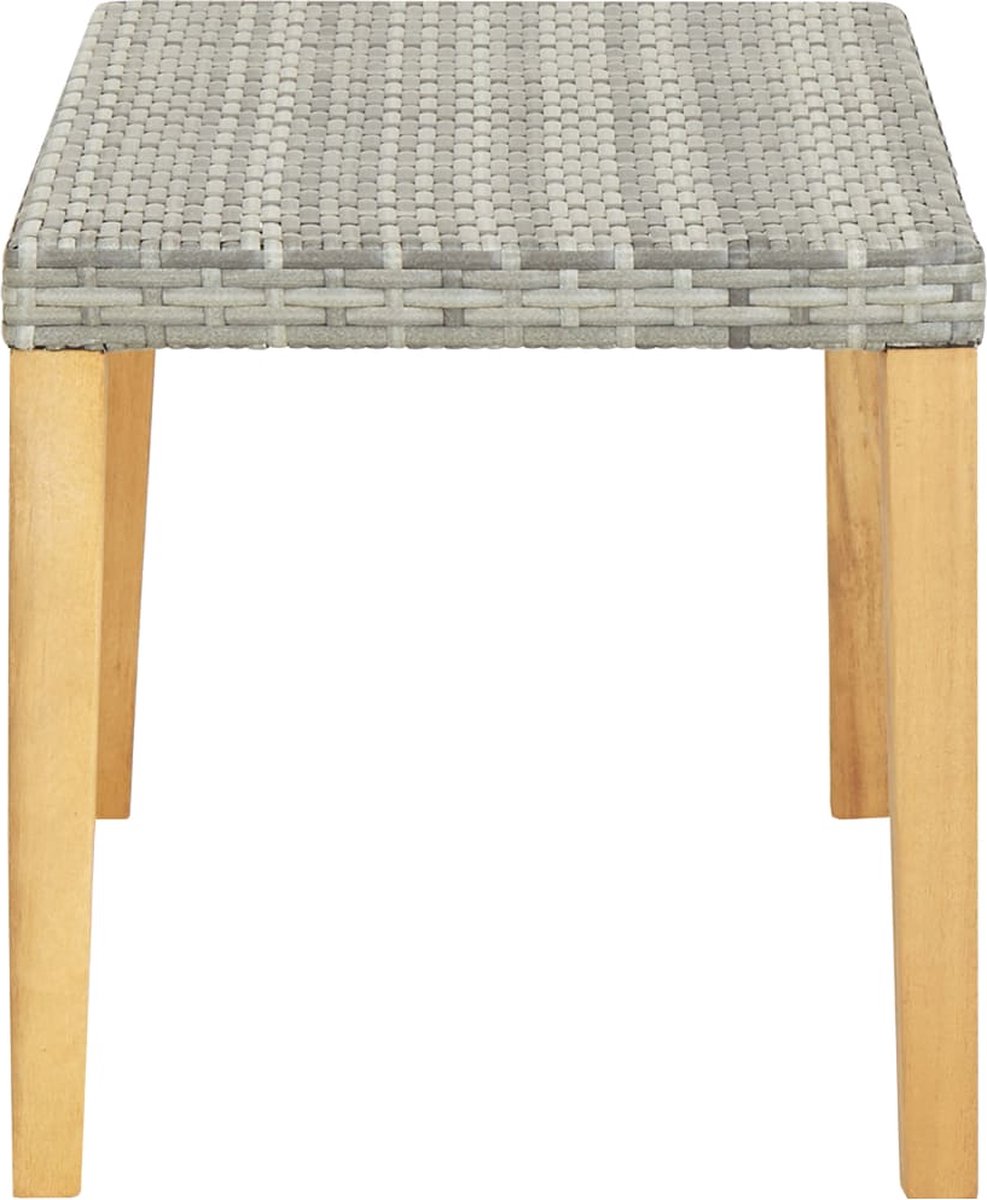 vidaXL Tuinbank 120 cm poly rattan en massief acaciahout - Grijs