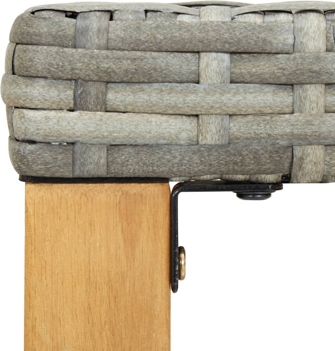 vidaXL Tuinbank 120 cm poly rattan en massief acaciahout - Grijs