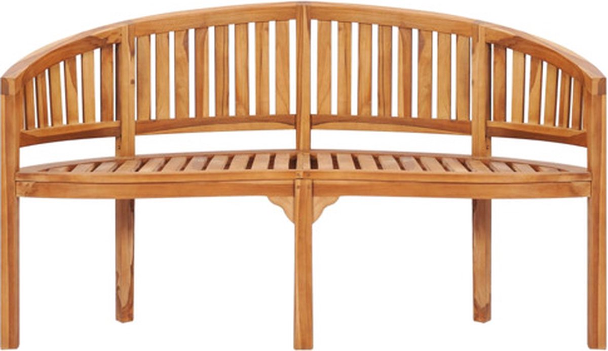 vidaXL Bananenbank 151 cm massief teakhout - Bruin