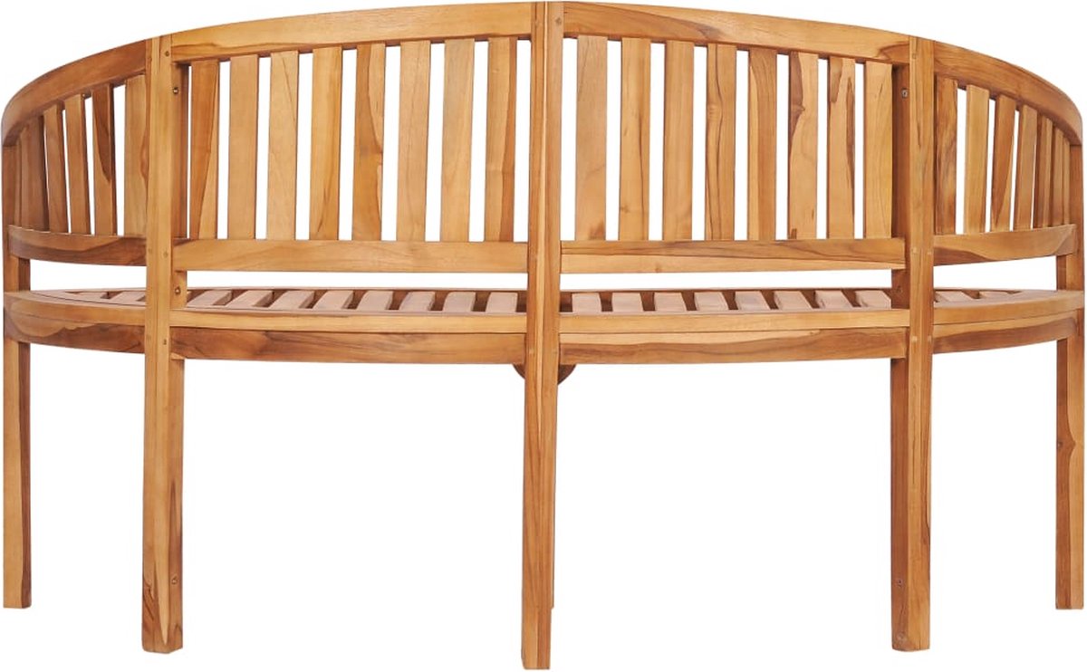 vidaXL Bananenbank 151 cm massief teakhout - Bruin