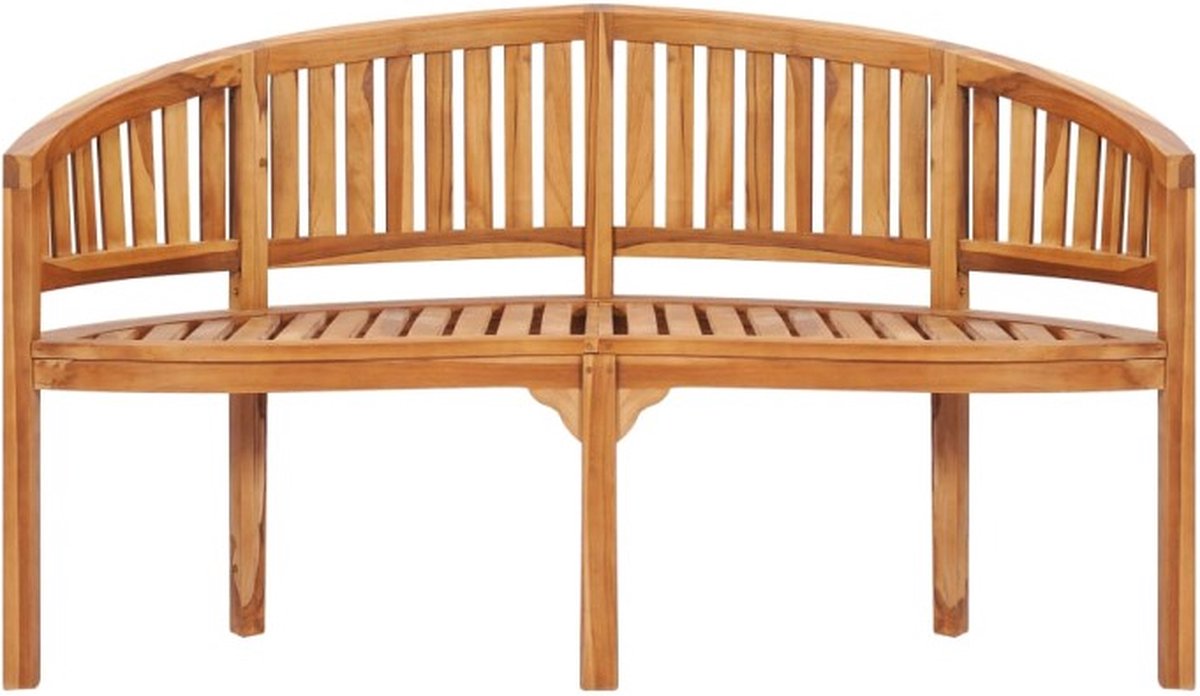 vidaXL Bananenbank 151 cm massief teakhout - Bruin