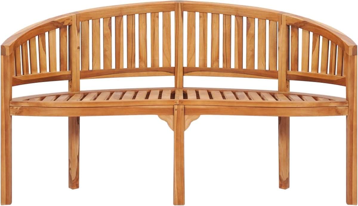 vidaXL Bananenbank 151 cm massief teakhout - Bruin