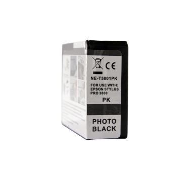 WL Inktcartridge, vervangt Epson T5801, fotozwart, 84 ml 0T5801 Replace: N/A