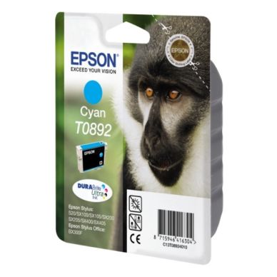 Epson Epson T0892 Inktcartridge cyaan, 3,5 ml T0892 Replace: N/A