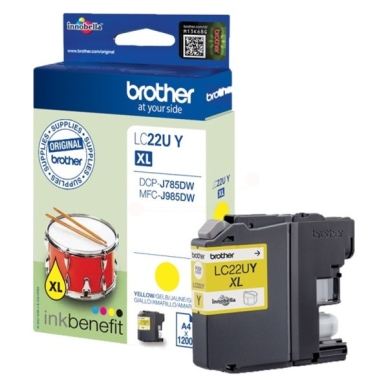 Brother Brother LC22UYXL Inktcartridge geel, 1.200 pagina's LC22UYXL Replace: N/A