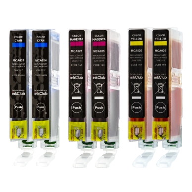 inkClub Multipack inktcartridges (vervangt Canon CLI-551) MCA02-6 Replace: CLI-551CXL CLI-551MXL CLI-551YXL