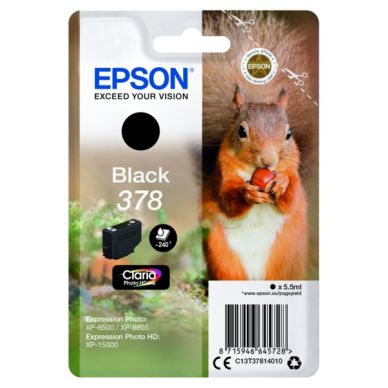 Epson Epson 378 Inktcartridge zwart, 240 pagina's T3781 Replace: N/A