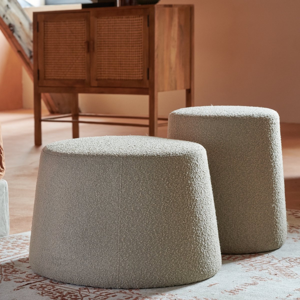 Light & Living Poef Lauryn Naturel - Beige