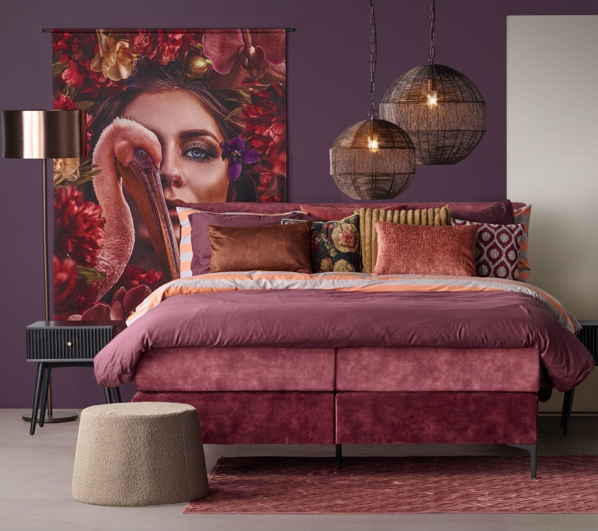 Light & Living Poef Lauryn - Bruin