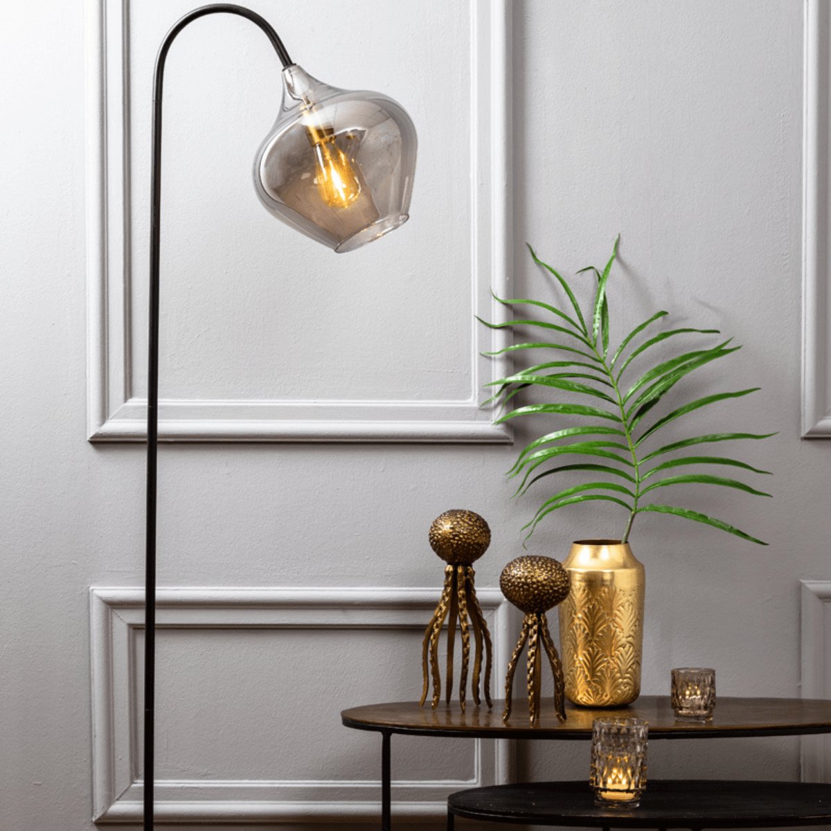 Light & Living Vloerlamp Rakel Transparant - Zwart