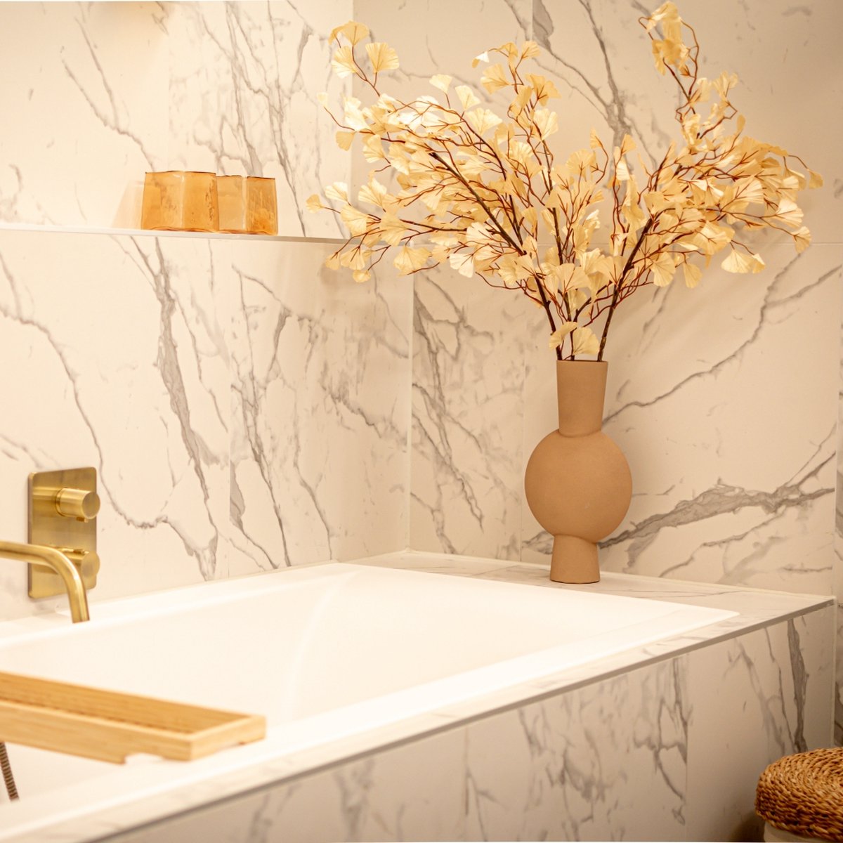 Light & Living Vaas Kavandu Wit - Grijs