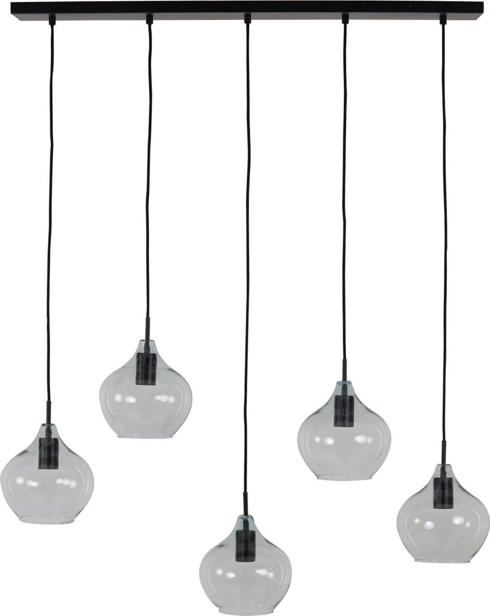 Light & Living Hanglamp Rakel Transparant - Zwart