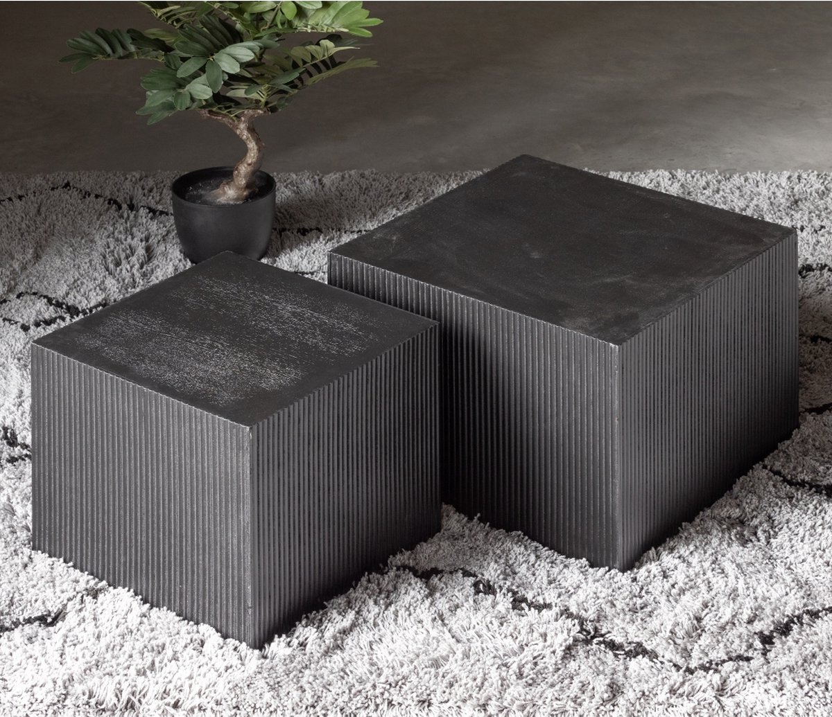 Bijzettafel (set 2 stuks) Sanne - Zwart