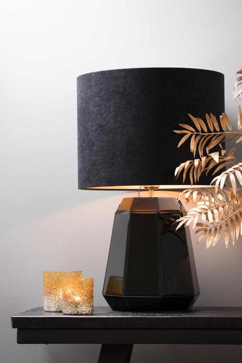 Light & Living Lampenkap Velours - Zwart