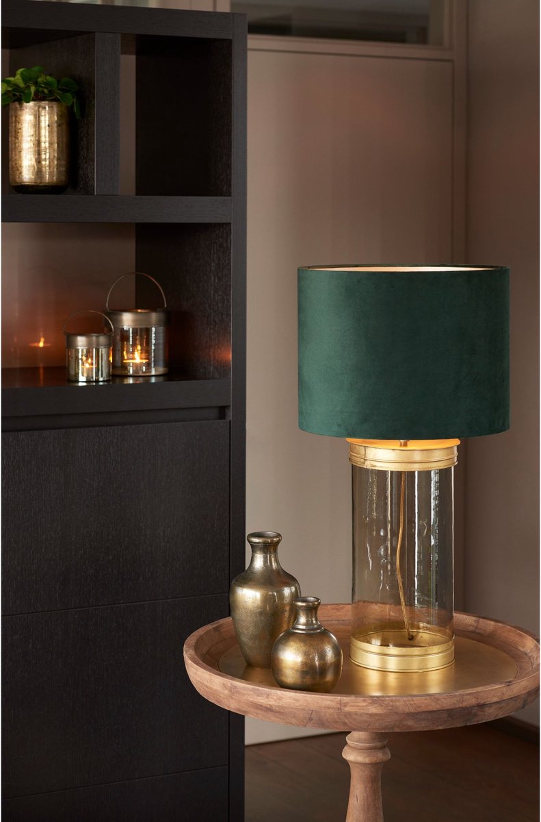 Light & Living Lampenkap Velours - Zwart