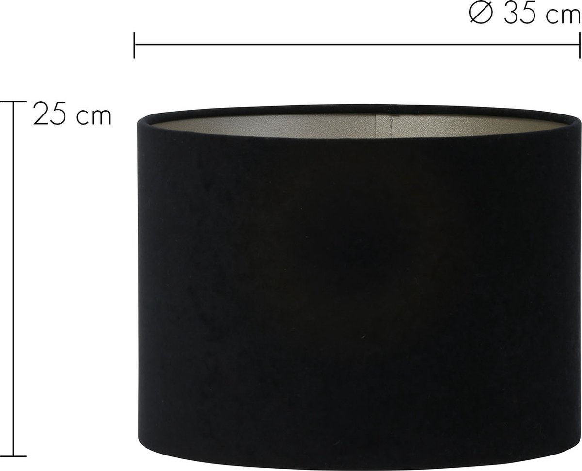 Light & Living Lampenkap Velours - Zwart