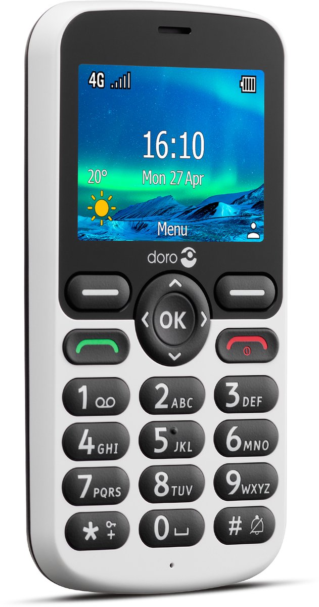 Doro 5860 Eenvoudige Gsm - 4g (wit) - Zwart
