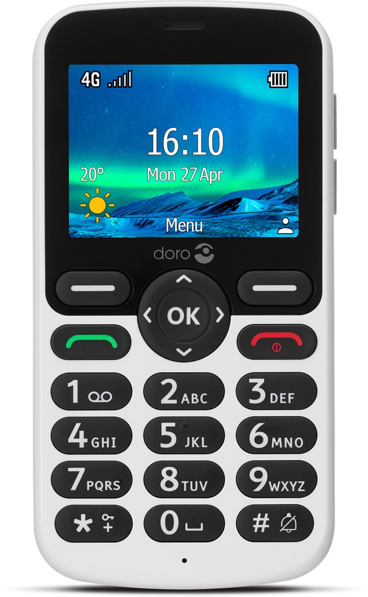 Doro 5860 Eenvoudige Gsm - 4g (wit) - Zwart