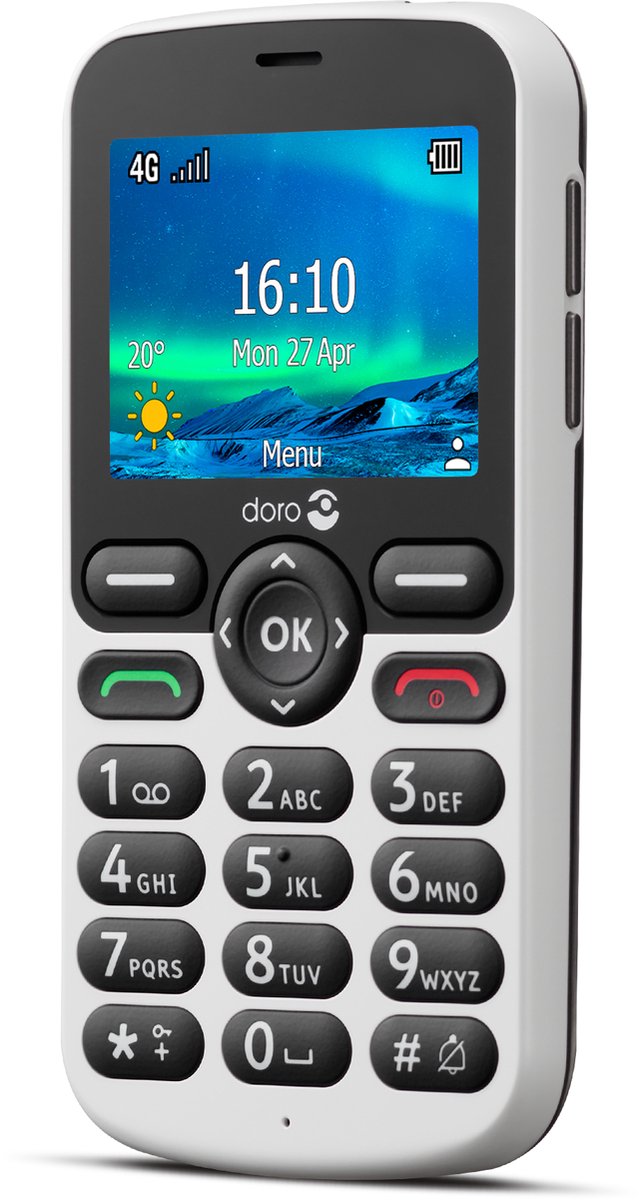 Doro 5860 Eenvoudige Gsm - 4g (wit) - Zwart