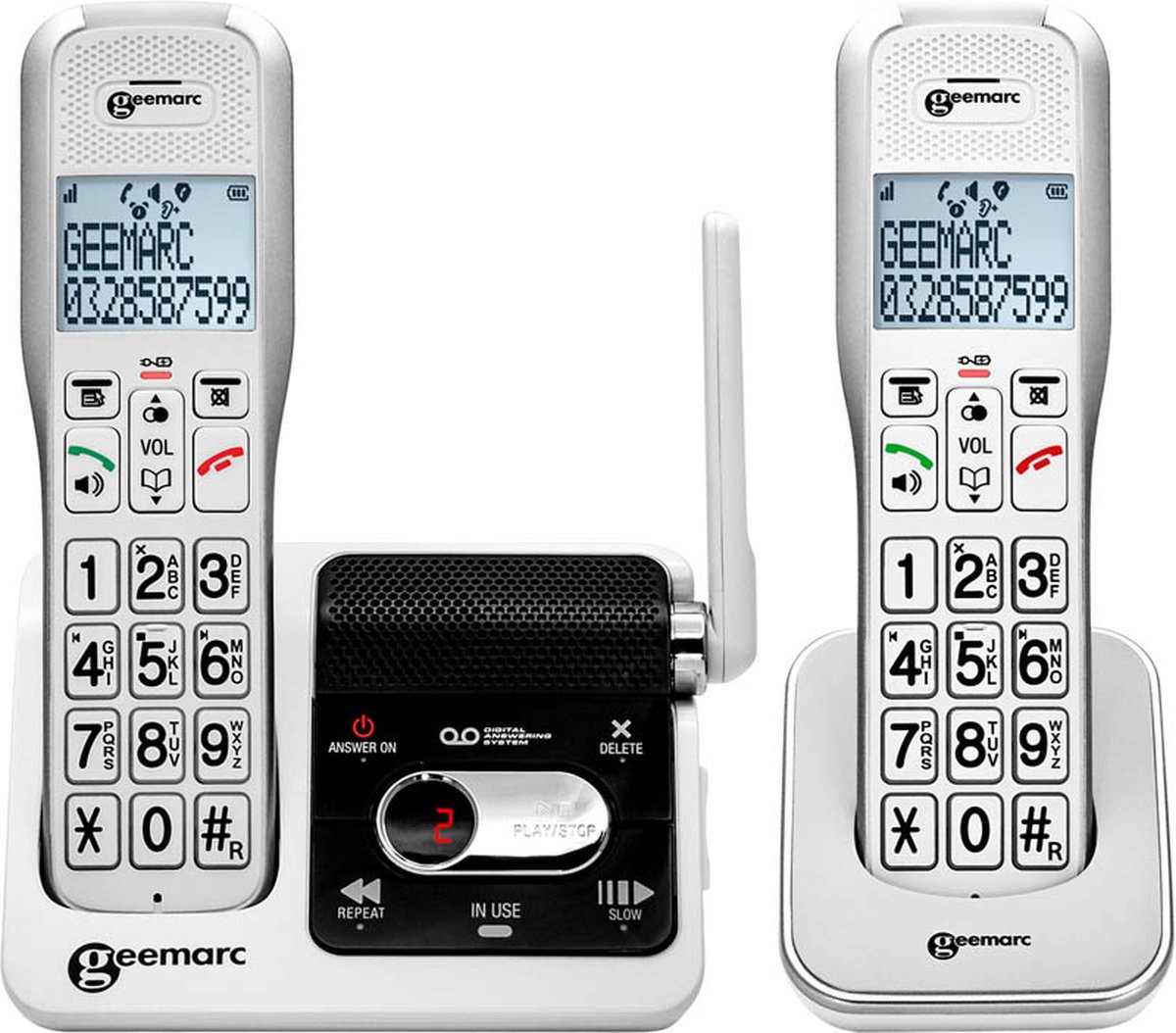 Geemarc Amplidect 295-2 Dect Met Grote Knoppen En Antwoordapparaat (duo Set)