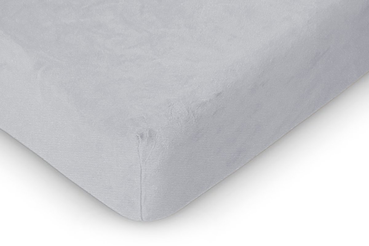 Linnick Badstof Velours Hoeslaken - Light Grey - Lits Jumeaux - 160x210/220-180x200cm - Grijs