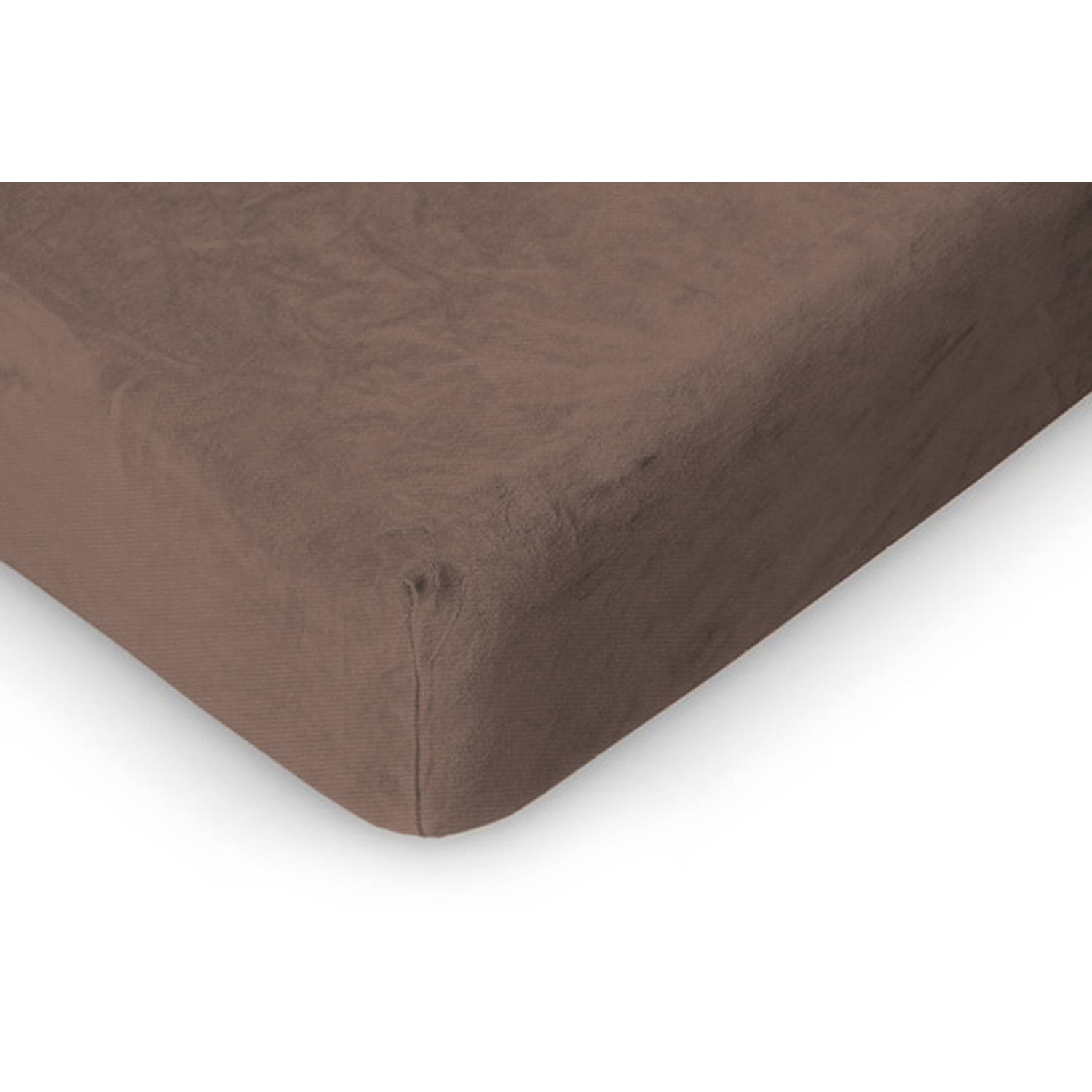 Linnick Badstof Velours Hoeslaken - Taupe - Lits Jumeaux - 180x210/220-200x200cm