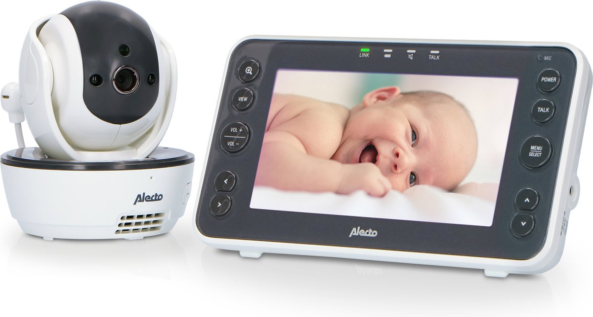 Alecto Babyfoon Met Camera En 5"" Kleurenscherm Dvm200xl Wit-antraciet