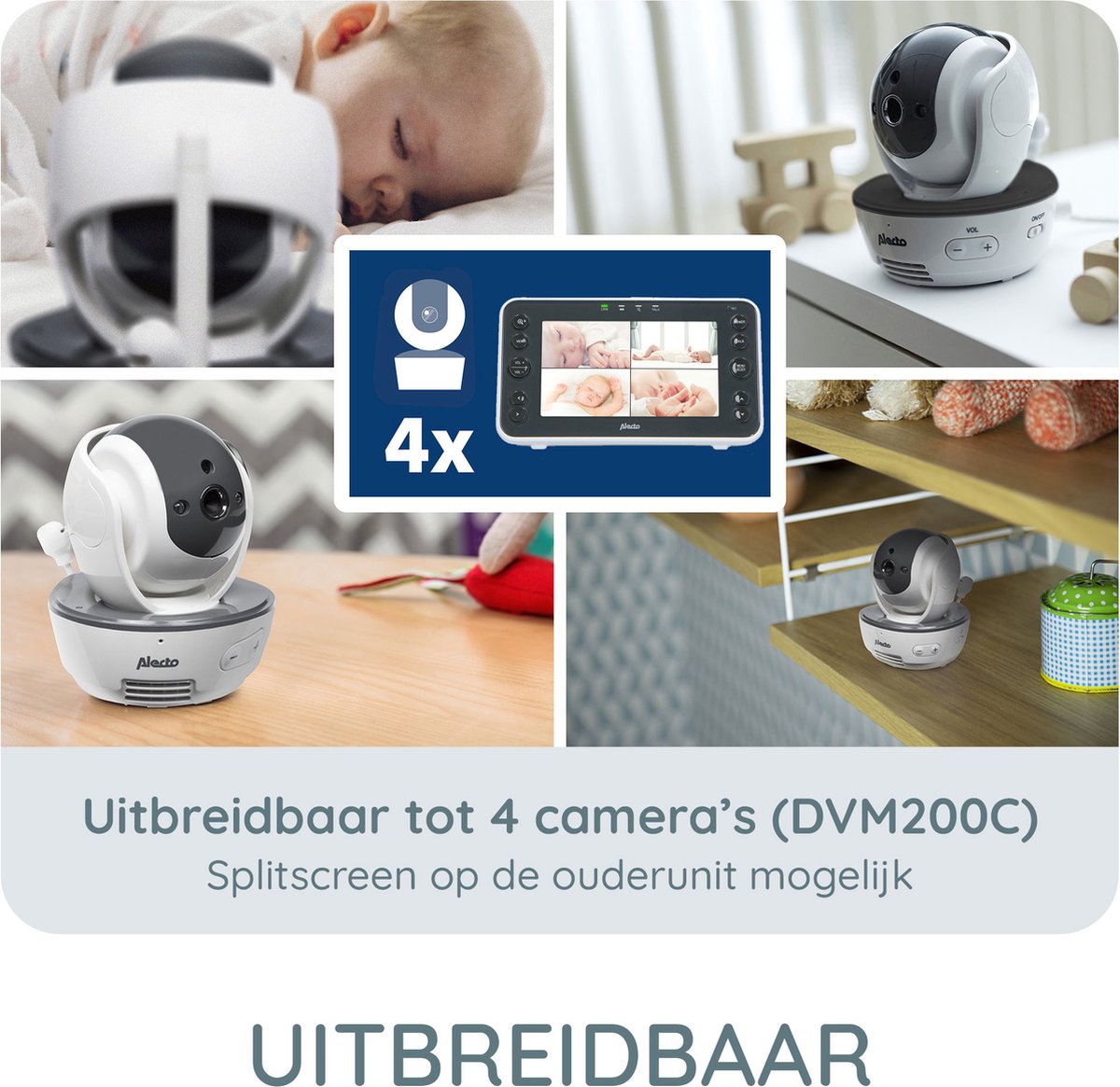 Alecto Babyfoon Met Camera En 5"" Kleurenscherm Dvm200xl Wit-antraciet