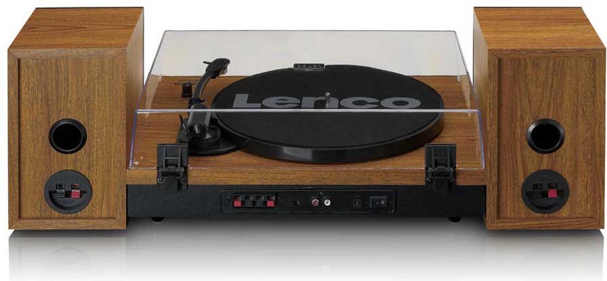 Lenco Platenspeler Incl Twee Externe Speakers Ls-301wd Hout - Zwart