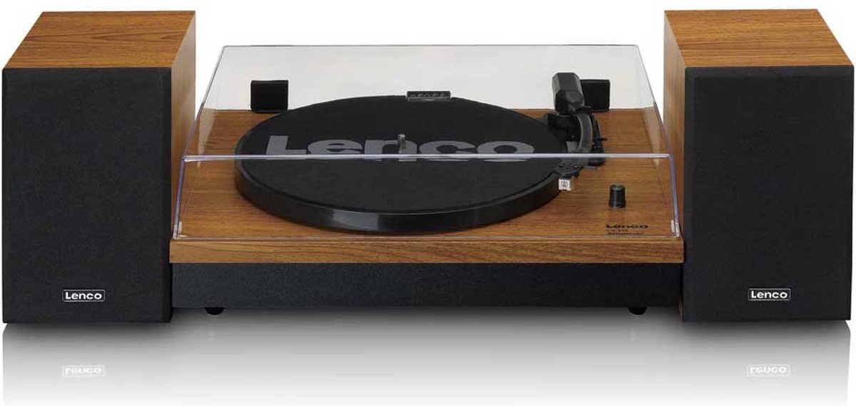 Lenco Platenspeler Incl Twee Externe Speakers Ls-301wd Hout - Zwart